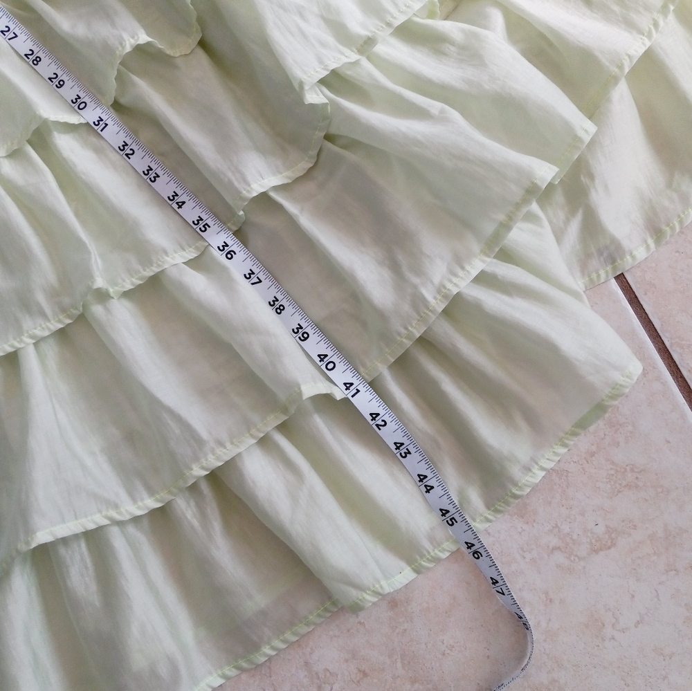 Anthropologie Current Air Ruffled Tiered Midi Dress Mint L - Picture 15 of 16